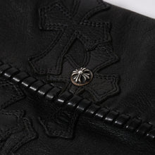 画像をギャラリービューアに読み込む, CHROME HEARTS クロムハーツ FLAT HIPPIE W/FRINGE フラットヒッピー フリンジ ショルダーバッグ セメタリークロスパッチ 美品 中古 4a006163