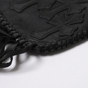 CHROME HEARTS クロムハーツ FLAT HIPPIE W/FRINGE フラットヒッピー フリンジ ショルダーバッグ セメタリークロスパッチ 美品 中古 4a006163