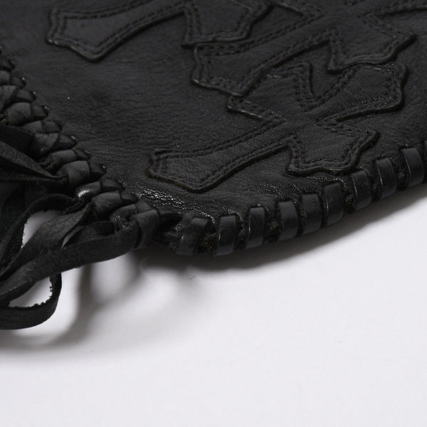 CHROME HEARTS クロムハーツ FLAT HIPPIE W/FRINGE フラットヒッピー フリンジ ショルダーバッグ セメタリークロスパッチ 美品 中古 4a006163