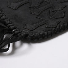 画像をギャラリービューアに読み込む, CHROME HEARTS クロムハーツ FLAT HIPPIE W/FRINGE フラットヒッピー フリンジ ショルダーバッグ セメタリークロスパッチ 美品 中古 4a006163