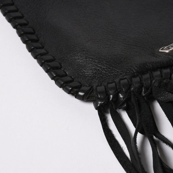 CHROME HEARTS クロムハーツ FLAT HIPPIE W/FRINGE フラットヒッピー フリンジ ショルダーバッグ セメタリークロスパッチ 美品 中古 4a006163