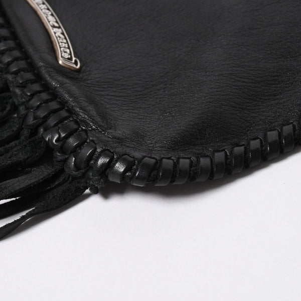 CHROME HEARTS クロムハーツ FLAT HIPPIE W/FRINGE フラットヒッピー フリンジ ショルダーバッグ セメタリークロスパッチ 美品 中古 4a006163