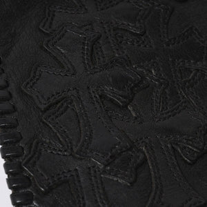 CHROME HEARTS クロムハーツ FLAT HIPPIE W/FRINGE フラットヒッピー フリンジ ショルダーバッグ セメタリークロスパッチ 美品 中古 4a006163
