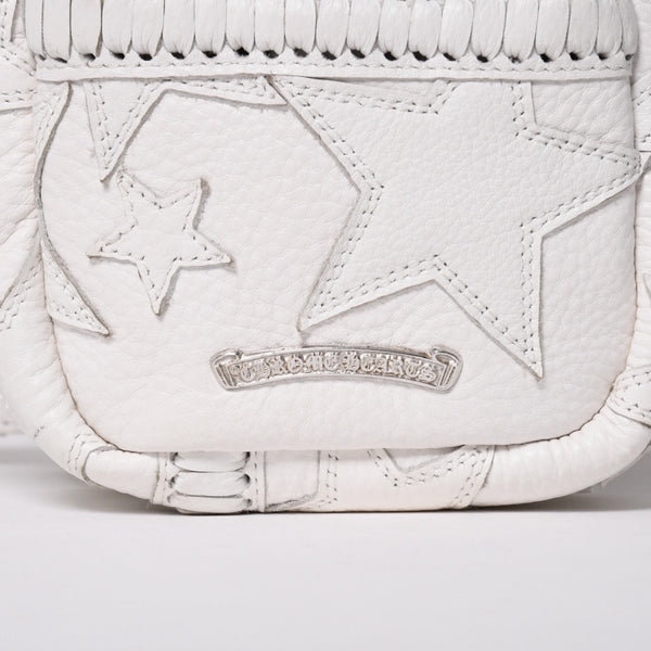 極美品 CHROME HEARTS クロムハーツ TAKA MINI タカ ミニ ショルダーバッグ ラスベガス限定 スターパッチ スター装飾 ホワイト 中古 4a006160