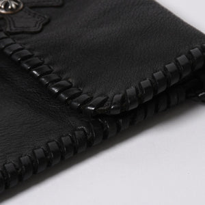 CHROME HEARTS クロムハーツ FLAT HIPPIE W/FRINGE フラットヒッピー フリンジ ショルダーバッグ セメタリークロスパッチ 美品 中古 4a006163