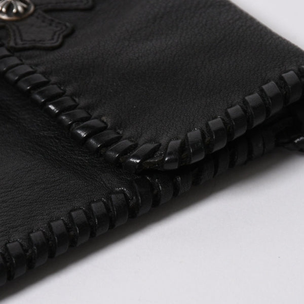 CHROME HEARTS クロムハーツ FLAT HIPPIE W/FRINGE フラットヒッピー フリンジ ショルダーバッグ セメタリークロスパッチ 美品 中古 4a006163