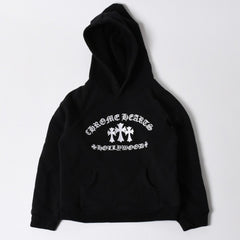 極美品 CHROME HEARTS クロムハーツ プルオーバーフーディー パーカー サイズ6Y キッズ セメタリークロス オールドイングリッシュ 中古 4a005511
