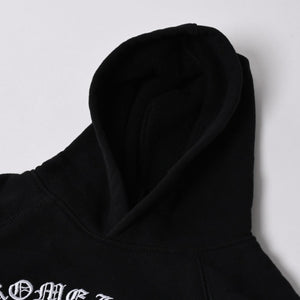 極美品 CHROME HEARTS クロムハーツ プルオーバーフーディー パーカー サイズ6Y キッズ セメタリークロス オールドイングリッシュ 中古 4a005511