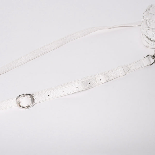 極美品 CHROME HEARTS クロムハーツ TAKA MINI タカ ミニ ショルダーバッグ ラスベガス限定 スターパッチ スター装飾 ホワイト 中古 4a006160