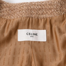 画像をギャラリービューアに読み込む, 極美品 CELINE セリーヌ ノーカラージャケット 2V83I576R ベージュ ウール モヘア ゴールド金具 中古 4b007925