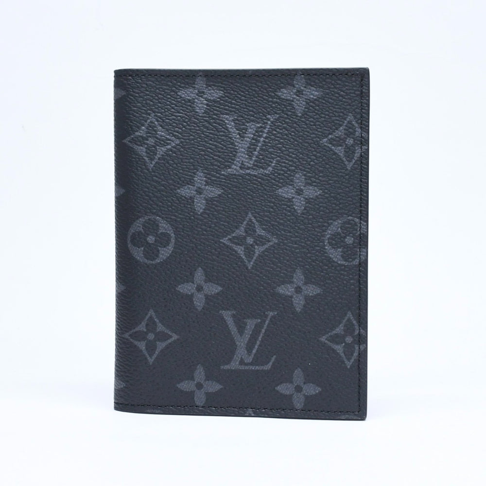 極美品 LOUIS VUITTON ルイヴィトン パスポートケース ブラック グレー M64501 クーヴェルテュールパスポール 中古 4a006172