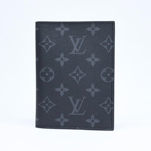 極美品 LOUIS VUITTON ルイヴィトン パスポートケース ブラック グレー M64501 クーヴェルテュールパスポール 中古 4a006172