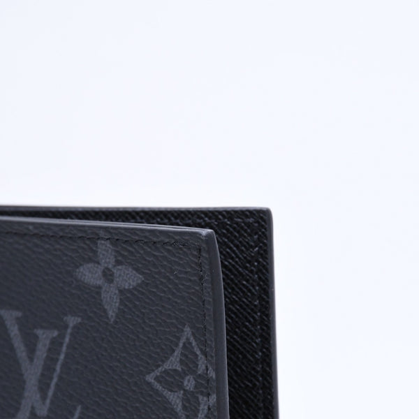 極美品 LOUIS VUITTON ルイヴィトン パスポートケース ブラック グレー M64501 クーヴェルテュールパスポール 中古 4a006172