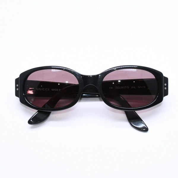 GUCCI グッチ オバール型サングラス アイウェア GG2417/S サイズ52◻︎19 ブラック トムフォード期 シルバー金具 美品 中古 4a006175