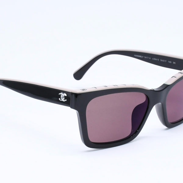 極美品 CHANEL シャネル サングラス アイウェア 5417-A c.534/3 サイズ54□17 140 ココマーク ブラック グレージュ 中古 4a006171