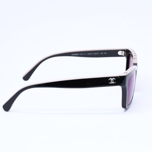 極美品 CHANEL シャネル サングラス アイウェア 5417-A c.534/3 サイズ54□17 140 ココマーク ブラック グレージュ 中古 4a006171