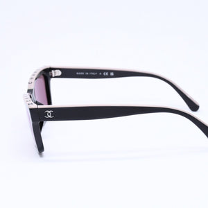 極美品 CHANEL シャネル サングラス アイウェア 5417-A c.534/3 サイズ54□17 140 ココマーク ブラック グレージュ 中古 4a006171