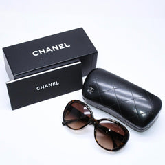 新品同様 CHANEL シャネル サングラス アイウェア 5312-A c.714/S5 サイズ57□18 135 ココマーク べっ甲カラー ブラウン 中古 4a006184