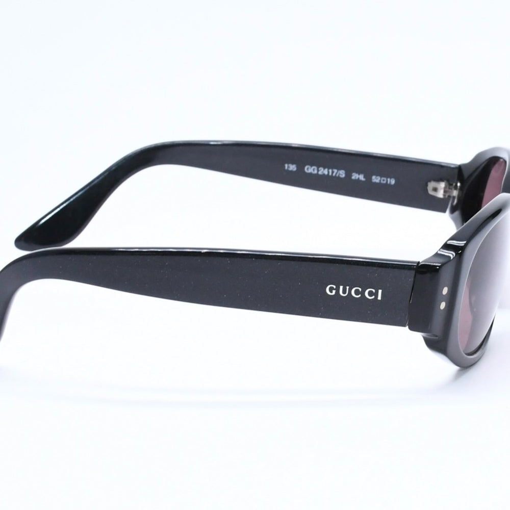 GUCCI oval-shaped sunglasses, eyewear GG2417/S, size 52◻19 Black Tom Ford (era) Silver hardware Excellent condition Used 4a006175