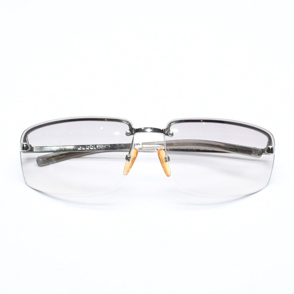 GUCCI グッチ メタルハーフリムサングラス GG1794/S サイズ61◻︎15 125 アイウェア グレー グラデーションレンズ シルバー金具 美品 中古 4a006189
