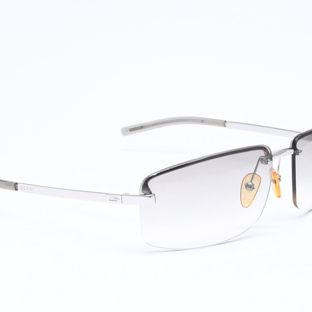 GUCCI グッチ メタルハーフリムサングラス GG1794/S サイズ61◻︎15 125 アイウェア グレー グラデーションレンズ シルバー金具 美品 中古 4a006189