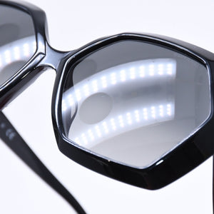 極美品 CHANEL シャネル サングラス アイウェア 5367-A c.501/71 サイズ57□15 140 ココマーク ブラック ヘキサゴンフレーム 中古 4a006197