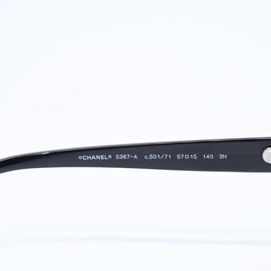 極美品 CHANEL シャネル サングラス アイウェア 5367-A c.501/71 サイズ57□15 140 ココマーク ブラック ヘキサゴンフレーム 中古 4a006197