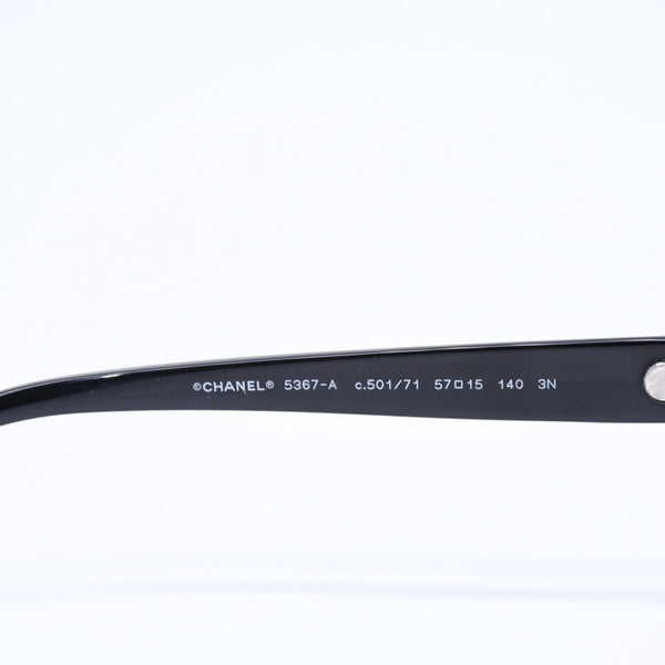 極美品 CHANEL シャネル サングラス アイウェア 5367-A c.501/71 サイズ57□15 140 ココマーク ブラック ヘキサゴンフレーム 中古 4a006197