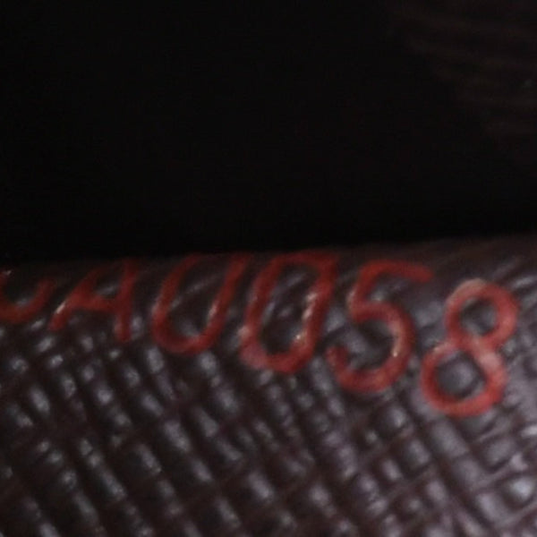 LOUIS VUITTON ルイヴィトン ポルトモネ ピエ トレゾール N61730 二つ折り財布 CA0058 ダミエエベヌキャンバス イニシャル入り 美品 中古 4a006178