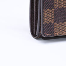 画像をギャラリービューアに読み込む, LOUIS VUITTON ルイヴィトン ポルトモネ ピエ トレゾール N61730 二つ折り財布 CA0058 ダミエエベヌキャンバス イニシャル入り 美品 中古 4a006178