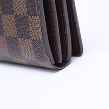 画像をギャラリービューアに読み込む, LOUIS VUITTON ルイヴィトン ポルトモネ ピエ トレゾール N61730 二つ折り財布 CA0058 ダミエエベヌキャンバス イニシャル入り 美品 中古 4a006178