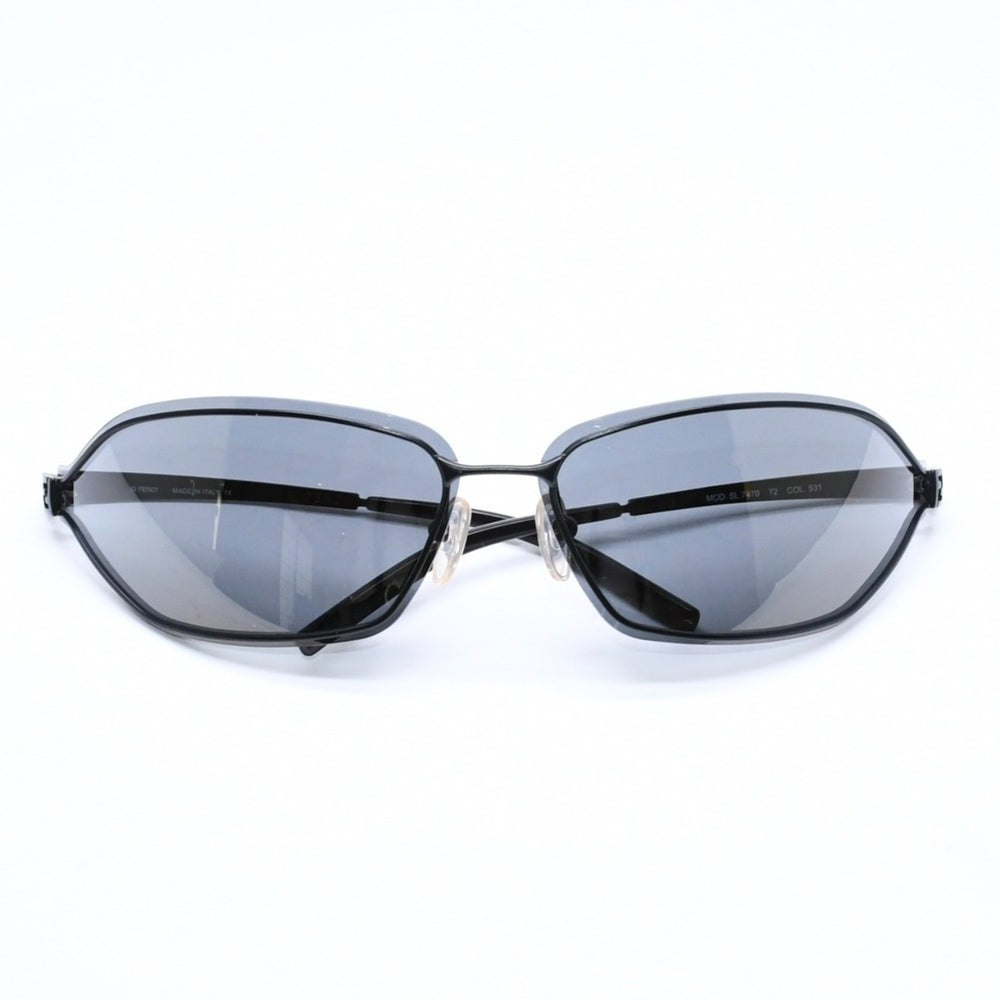 極美品 FENDI フェンディ サングラス アイウェア SL7470 72 ブラック メタル プラスチック ズッカモチーフ 中古 4a006187