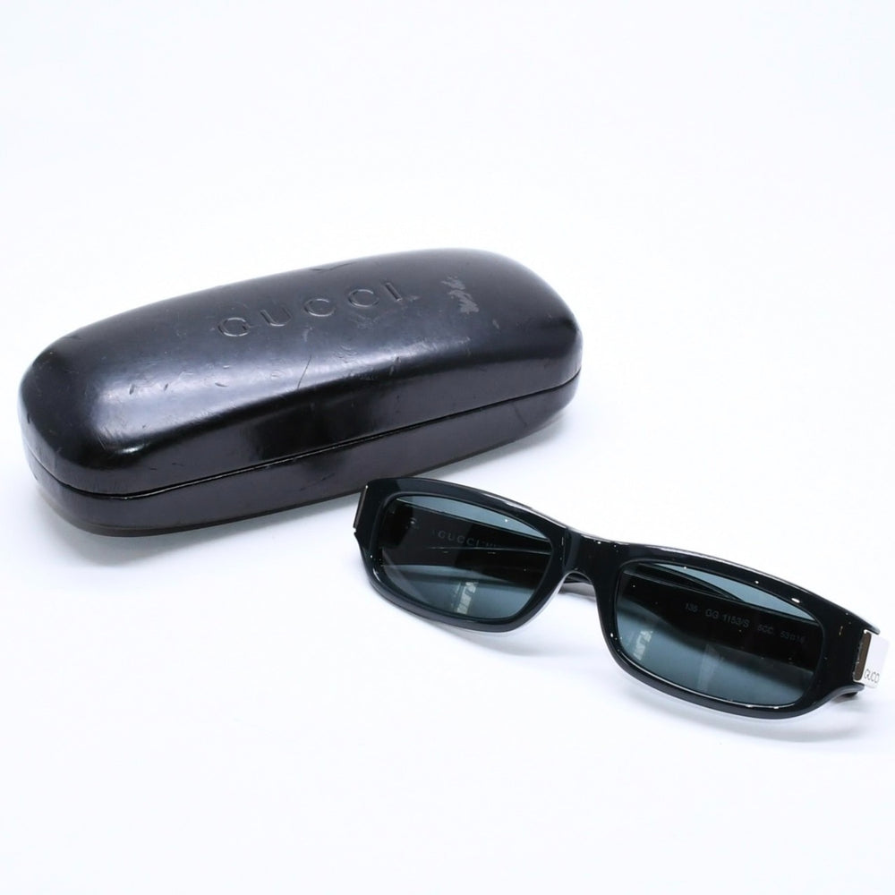 極美品 GUCCI グッチ スクエア サングラス アイウェア GG 1153/S 5CC サイズ53□18 135 ダークグリーン 中古 4a006190