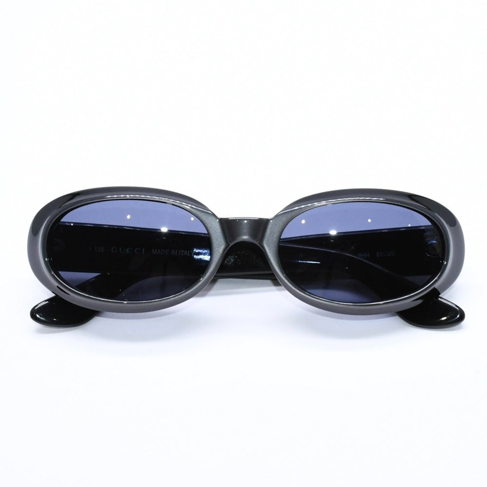 極美品 GUCCI グッチ オーバル サングラス アイウェア GG2419/N/S 9HH サイズ51□20 135 ブラック グレー アセテート 中古 4a006195