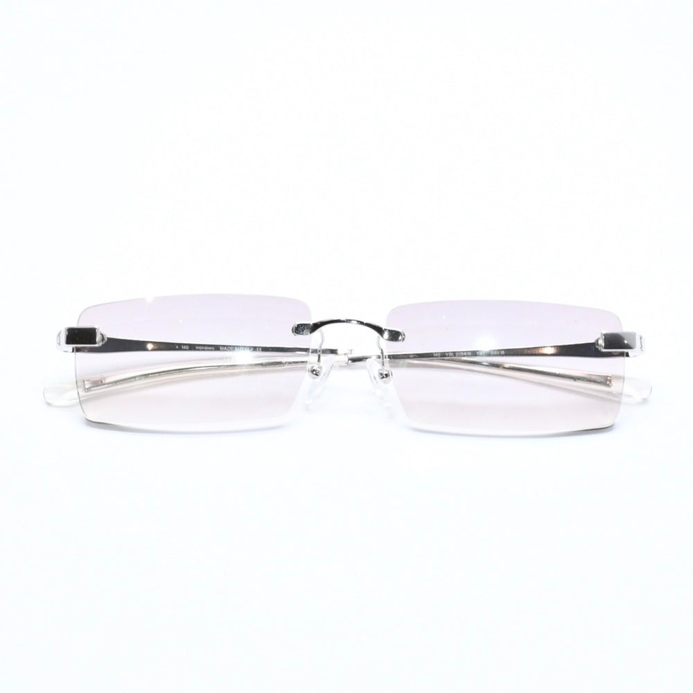 極美品 YVES SAINT LAURENT イヴ サンローラン 度入り眼鏡 メガネ YSL2054/S YB7 サイズ54□16 140 シルバー 中古 4a006169