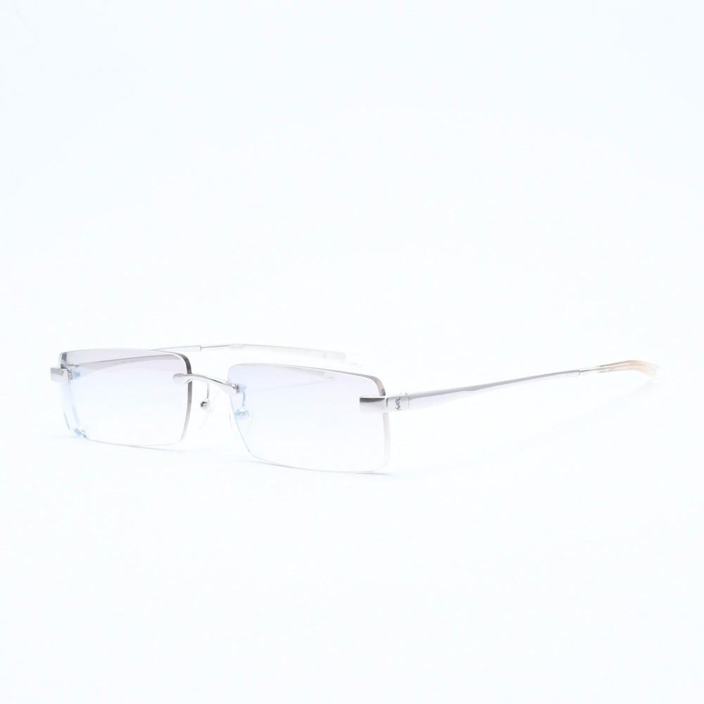 極美品 YVES SAINT LAURENT イヴ サンローラン 度入り眼鏡 メガネ YSL2054/S YB7 サイズ54□16 140 シルバー 中古 4a006169