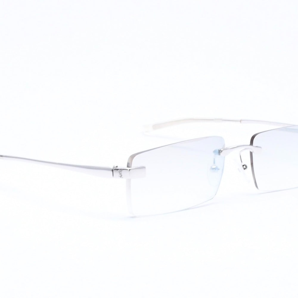 極美品 YVES SAINT LAURENT イヴ サンローラン 度入り眼鏡 メガネ YSL2054/S YB7 サイズ54□16 140 シルバー 中古 4a006169