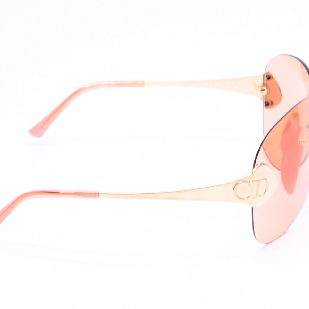 Very Good Condition Christian Dior PILOT Shield Sunglasses Eyewear 59Y Size 120 Salmon Pink Used 4a006200