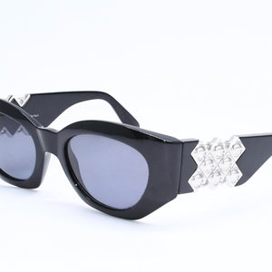 VERSACE ヴェルサーチ サングラス アイウェア MOD.420/Z COL 852 メデューサ ブラック シルバー 美品 中古 4a006205