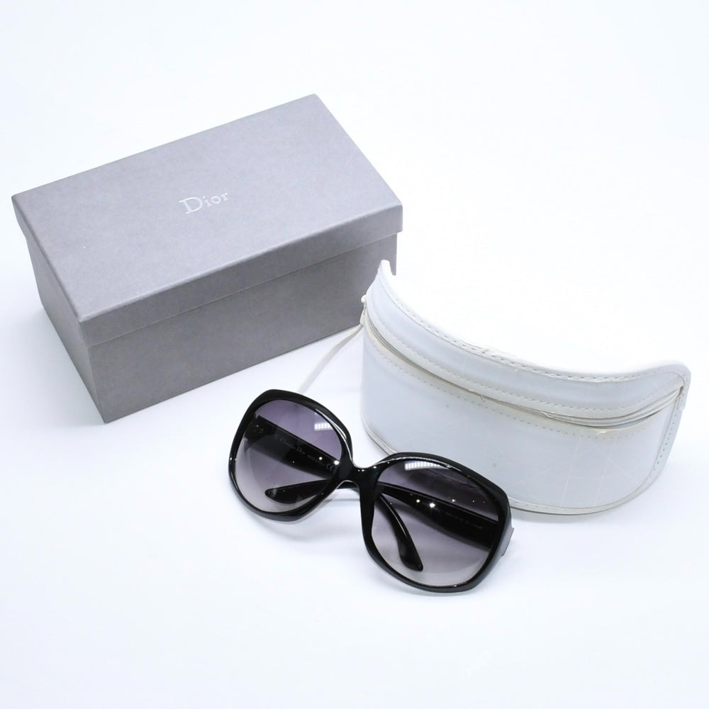 極美品 Christian Dior クリスチャンディオール DIOR GLOSSY1 サングラス アイウェア 584LF サイズ62□20 125 ブラック 中古 4a006176