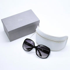 極美品 Christian Dior クリスチャンディオール DIOR GLOSSY1 サングラス アイウェア 584LF サイズ62□20 125 ブラック 中古 4a006176