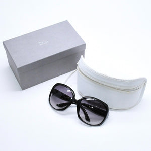 極美品 Christian Dior クリスチャンディオール DIOR GLOSSY1 サングラス アイウェア 584LF サイズ62□20 125 ブラック 中古 4a006176