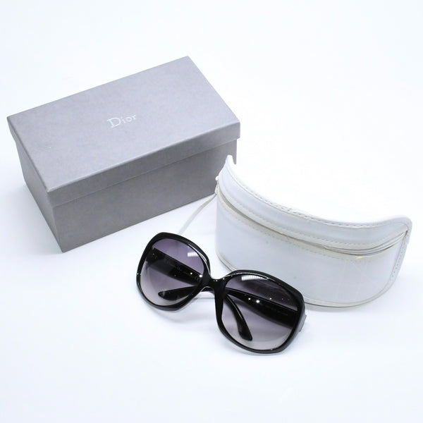 極美品 Christian Dior クリスチャンディオール DIOR GLOSSY1 サングラス アイウェア 584LF サイズ62□20 125 ブラック 中古 4a006176