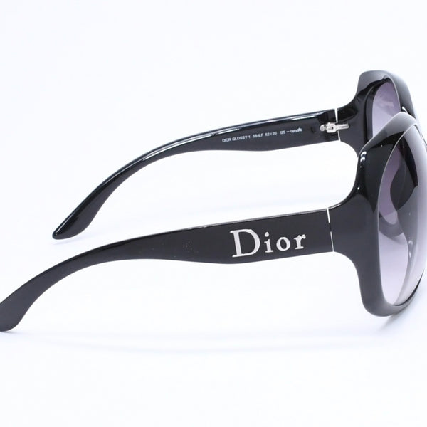 極美品 Christian Dior クリスチャンディオール DIOR GLOSSY1 サングラス アイウェア 584LF サイズ62□20 125 ブラック 中古 4a006176