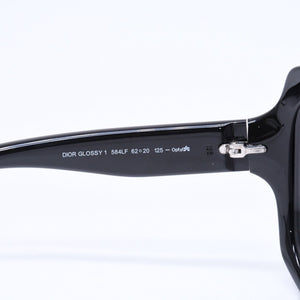 極美品 Christian Dior クリスチャンディオール DIOR GLOSSY1 サングラス アイウェア 584LF サイズ62□20 125 ブラック 中古 4a006176