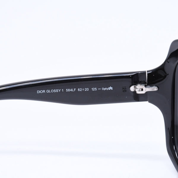 極美品 Christian Dior クリスチャンディオール DIOR GLOSSY1 サングラス アイウェア 584LF サイズ62□20 125 ブラック 中古 4a006176