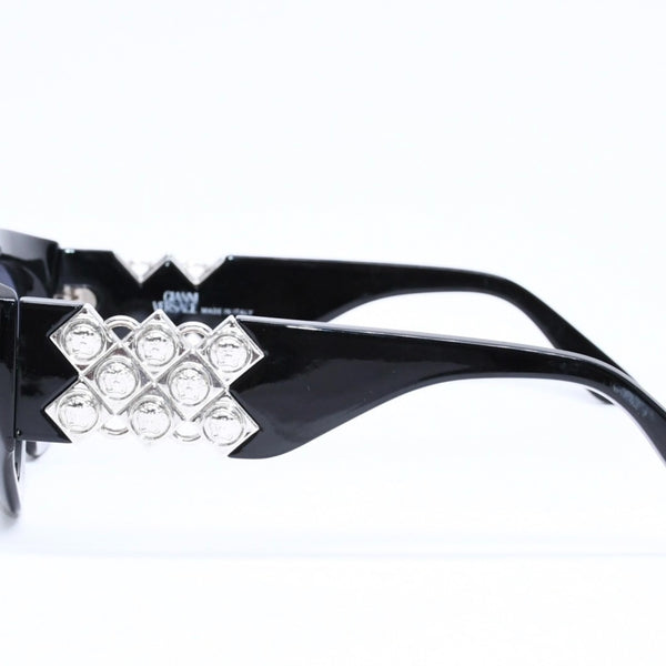 VERSACE ヴェルサーチ サングラス アイウェア MOD.420/Z COL 852 メデューサ ブラック シルバー 美品 中古 4a006205