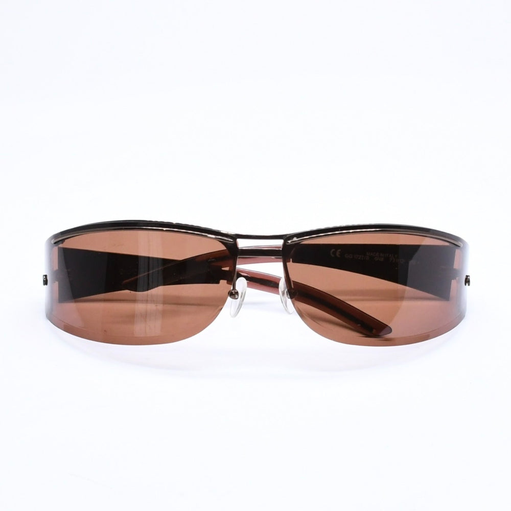 GUCCI グッチ シールド サングラス アイウェア GG1727/S 6N8 サイズ73□12 115 ブラウン メタル 美品 中古 4a006186