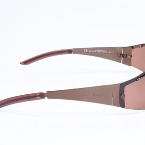 GUCCI グッチ シールド サングラス アイウェア GG1727/S 6N8 サイズ73□12 115 ブラウン メタル 美品 中古 4a006186