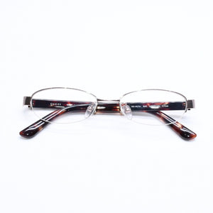 極美品 GUCCI グッチ ハーフリム 度入り眼鏡 メガネ GG-9679J B2E サイズ50□17-135 べっ甲カラー ブラウン 中古 4a006168